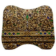 Gold Pattern Decoration Golden Velour Head Support Cushion by Simbadda