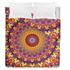 Fractal Kaleidoscope Mandala Duvet Cover Double Side (queen Size) by Simbadda