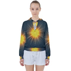 Background Mandala Sun Rays Women s Tie Up Sweat by Simbadda