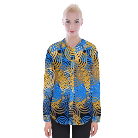 Circle Rings Abstract Optics Womens Long Sleeve Shirt by Simbadda