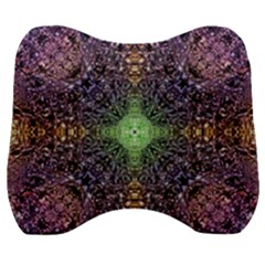 Mandala Carpet Pattern Geometry Velour Head Support Cushion by Simbadda