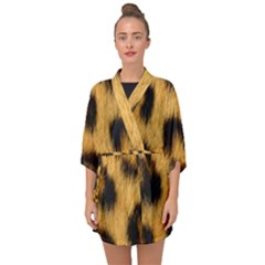 Leopard Print Half Sleeve Chiffon Kimono by NSGLOBALDESIGNS2