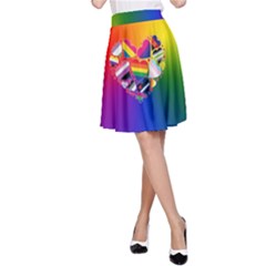 Lgbt Community Pride Heart A-line Skirt by PrideMarks