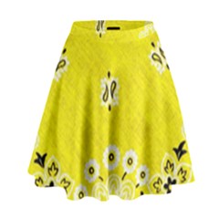 Grunge Yellow Bandana High Waist Skirt by dressshop