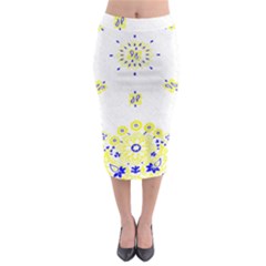 Faded Yellow Bandana Midi Pencil Skirt by dressshop