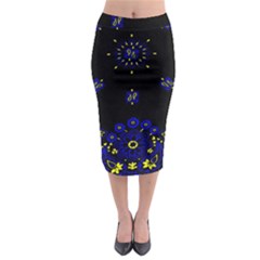 Blue Yellow Bandana Midi Pencil Skirt by dressshop