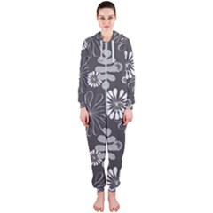 Floral Pattern Hooded Jumpsuit (ladies)  by Hansue