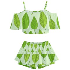 Autumn Pattern Kids  Off Shoulder Skirt Bikini by Hansue