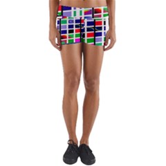 Color Graffiti Pattern Geometric Yoga Shorts by Nexatart