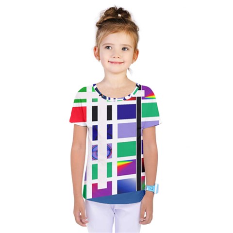 Color Graffiti Pattern Geometric Kids  One Piece Tee by Nexatart