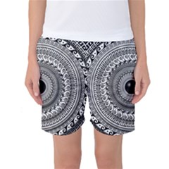 Graphic Design Round Geometric Women s Basketball Shorts by Nexatart