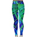 Green Blue Squares Fractal Classic Yoga Leggings View2