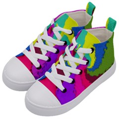 Art Abstract Pattern Color Kid s Mid-top Canvas Sneakers by Nexatart