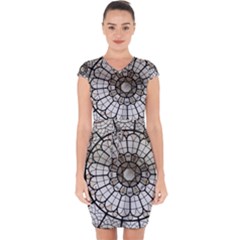 Pattern Abstract Structure Art Capsleeve Drawstring Dress  by Nexatart