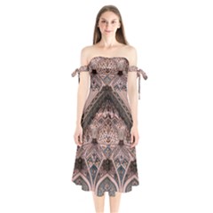 Pattern Decoration Art Architecture Shoulder Tie Bardot Midi Dress by Nexatart