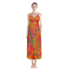 Abstract Pattern Art Canvas Button Up Chiffon Maxi Dress by Nexatart