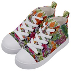 Art Flower Pattern Background Kid s Mid-top Canvas Sneakers by Nexatart