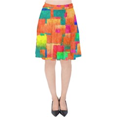 Pattern Texture Background Color Velvet High Waist Skirt by Nexatart