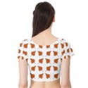 Pattern Fallen Leaves Autumn Short Sleeve Crop Top View2