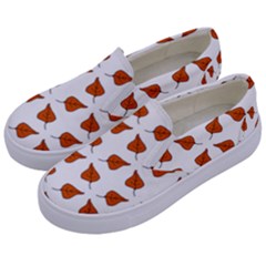 Pattern Fallen Leaves Autumn Kids  Canvas Slip Ons by Nexatart