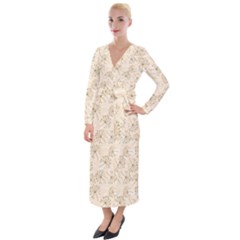 Dandelion Rose Rosa Flower Velvet Maxi Wrap Dress by Nexatart