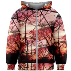 October Sunset Kids Zipper Hoodie Without Drawstring by bloomingvinedesign