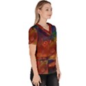 Abstract Fall Swirls Women s V-Neck Scrub Top View3