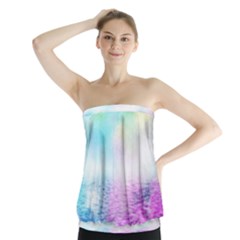 Background Art Abstract Watercolor Strapless Top by Sapixe