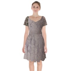 Wordsworth Grey Mix 2 Short Sleeve Bardot Dress by DeneWestUK