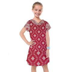 Chorley Weave Red Kids  Drop Waist Dress by DeneWestUK