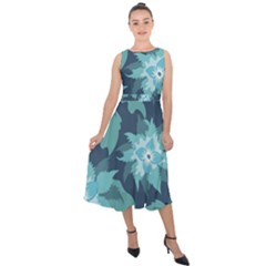 Graphic Design Wallpaper Abstract Midi Tie-back Chiffon Dress by Sapixe