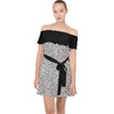 B/W abstract pattern 1 Off Shoulder Chiffon Dress View1