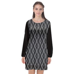 B/w Abstract Pattern 2 Long Sleeve Chiffon Shift Dress  by JadehawksAnD