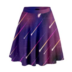 Meteor Shower 1 High Waist Skirt by JadehawksAnD