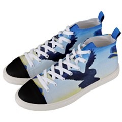 Sunset Owl Men s Mid-top Canvas Sneakers by lwdstudio