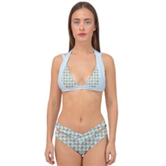 Amphibians Hopping Houndstooth Pattern Double Strap Halter Bikini Set by emilyzragz