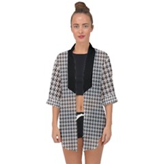 Luv Machine Robot Houndstooth Pattern (grey) Open Front Chiffon Kimono by emilyzragz