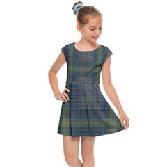 Plaid Pencil Crayon Pattern Kids Cap Sleeve Dress by emilyzragz