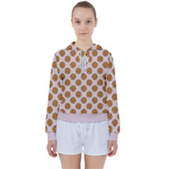 Waffle Polka Dot Pattern Women s Tie Up Sweat by emilyzragz