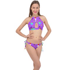 Saint Nicholas Saint Nicholas Cross Front Halter Bikini Set by Sapixe