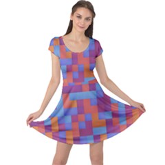Squares Background Geometric Modern Cap Sleeve Dress by Sapixe
