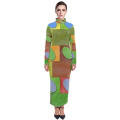 Easter Egg Happy Easter Colorful Turtleneck Maxi Dress by Sapixe