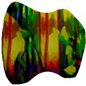 Abstract Vibrant Colour Botany Velour Head Support Cushion View3