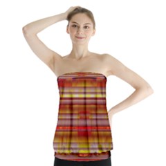 Abstract Stripes Color Game Strapless Top by Sapixe