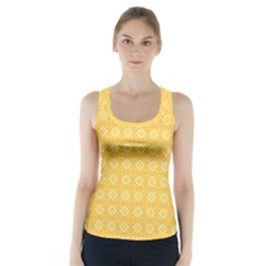 Pattern Background Texture Yellow Racer Back Sports Top by Sapixe