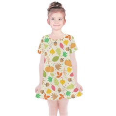 Thanksgiving Pattern Kids  Simple Cotton Dress by Valentinaart