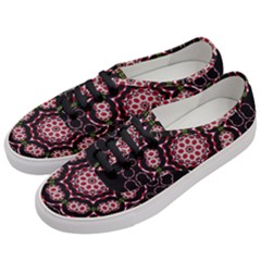 Fantasy Flowers Ornate And Polka Dots Landscape Women s Classic Low Top Sneakers by pepitasart