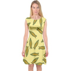 Corn Pattern Capsleeve Midi Dress by Valentinaart