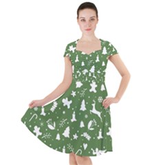 Christmas Pattern Cap Sleeve Midi Dress by Valentinaart