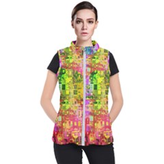 Color Abstract Artifact Pixel Women s Puffer Vest by Sapixe